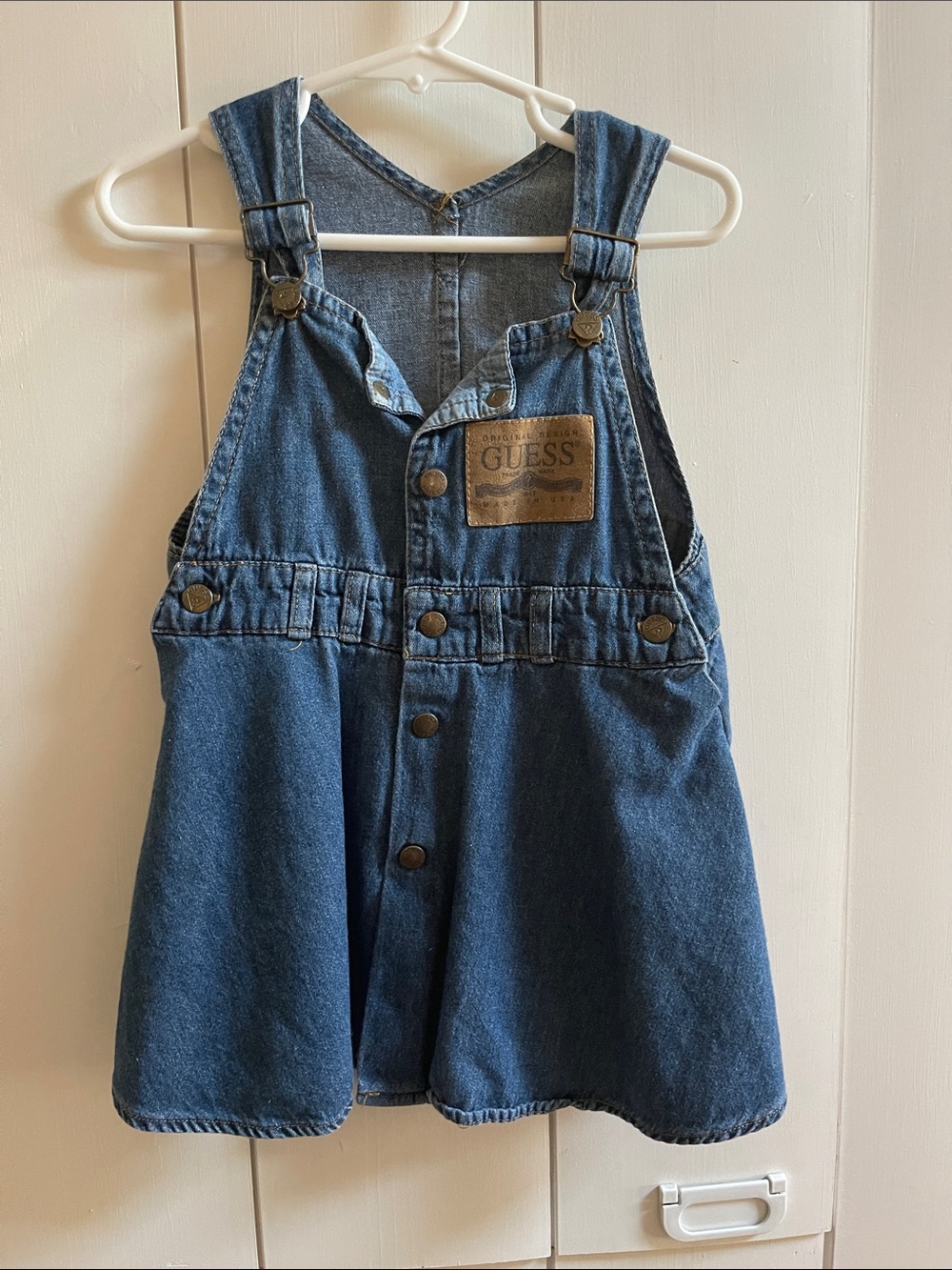 Vintage GUESS 3T Blue Denim Overall Dress for Girls